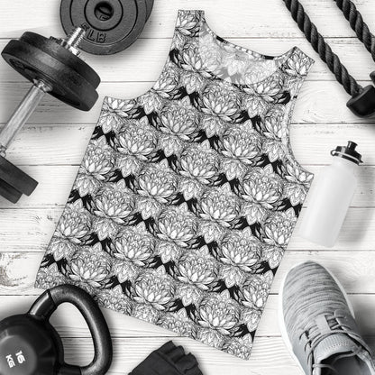 Lotus Mandala Print Pattern Men Tank Top