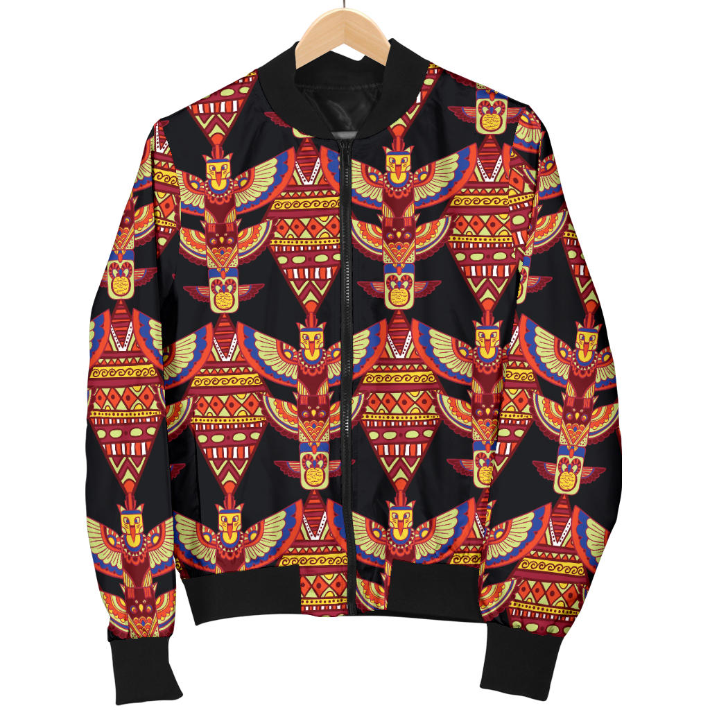 Totem Pole Print Men Bomber Jacket