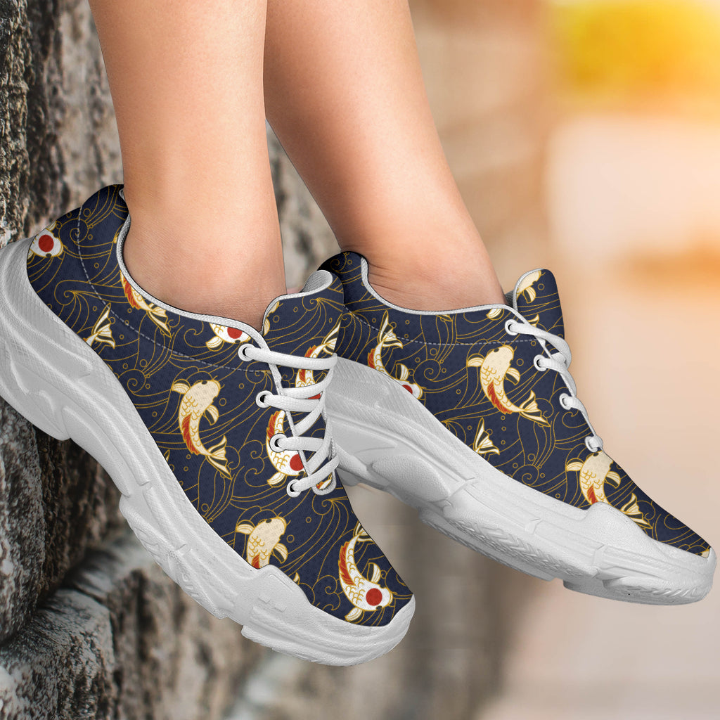 Koi Carp Japanese Design Themed Print Chunky Sneakers
