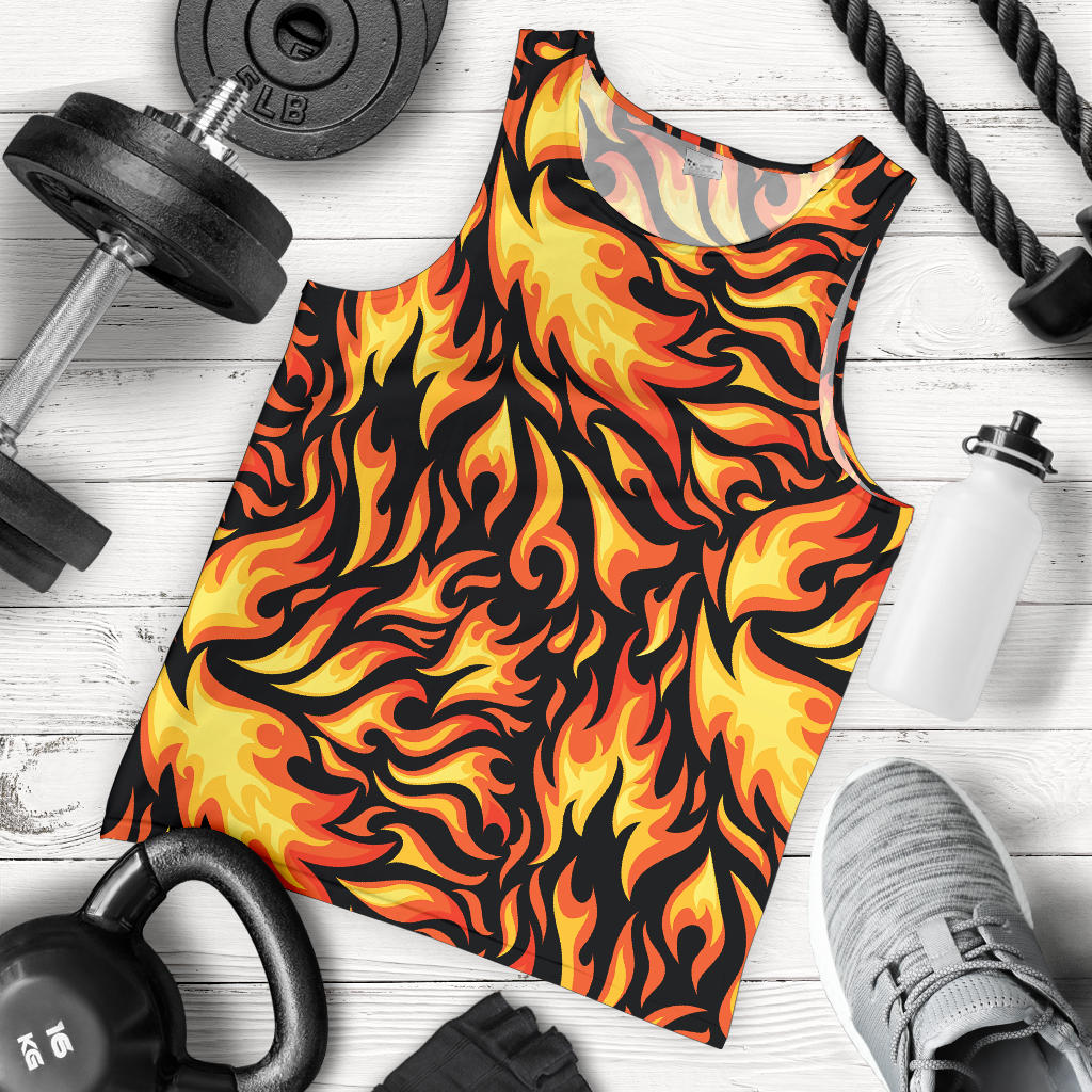 Flame Fire Design Pattern Men Tank Top
