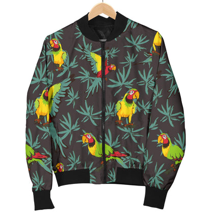 Parrot Themed Print Men Bomber Jacket