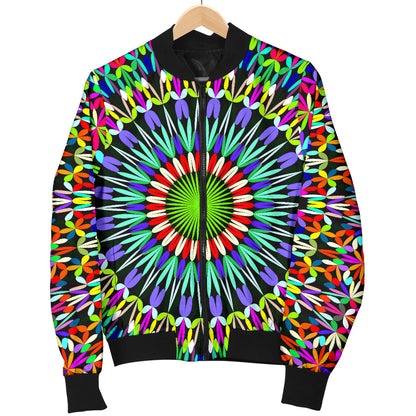Bohemian Colorful Style Print Men Bomber Jacket