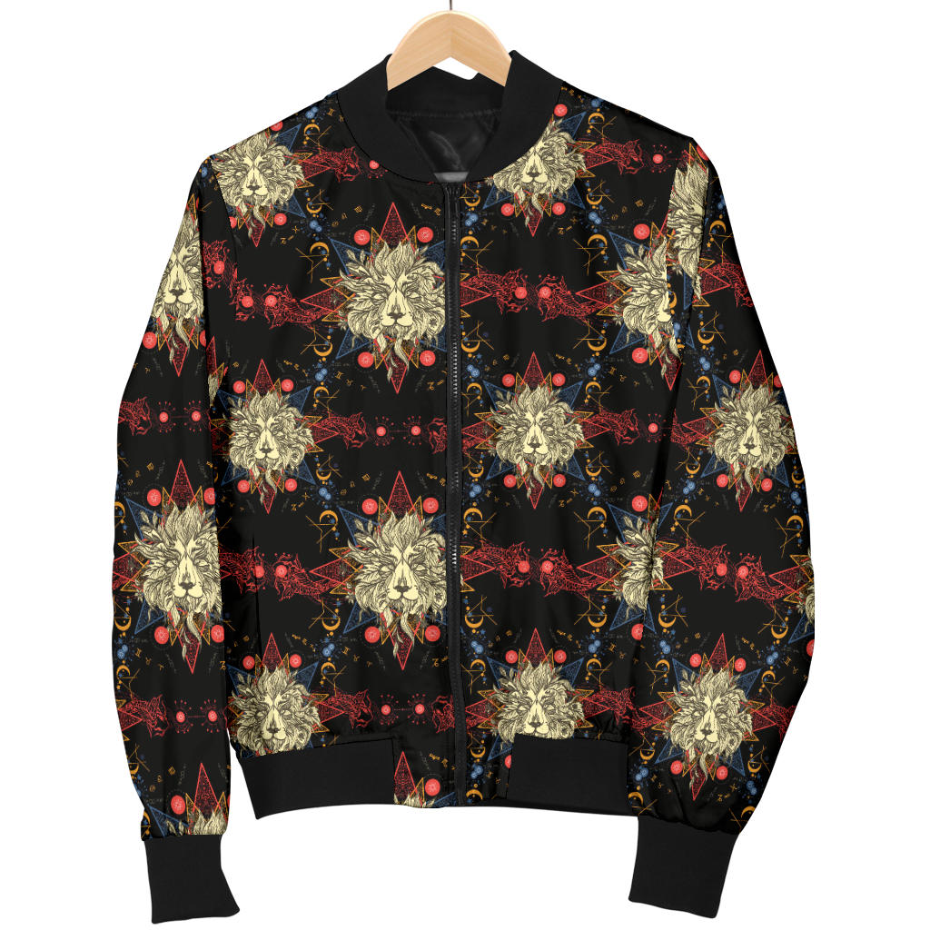 Zodiac Leo Pattern Design Print Men Bomber Jacket