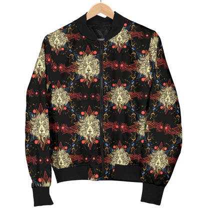 Zodiac Leo Pattern Design Print Men Bomber Jacket