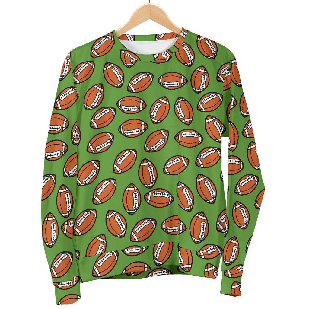 American Football on Green Design Men Long Sleeve Sweatshirt