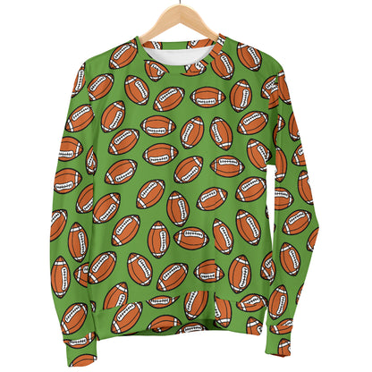 American Football on Green Design Men Long Sleeve Sweatshirt