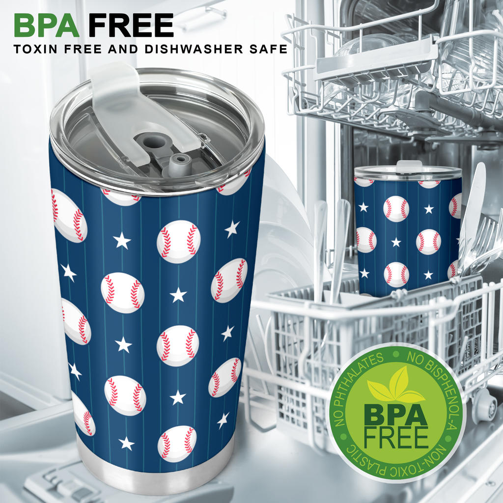 Baseball Star Print Pattern Tumbler