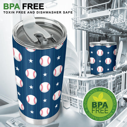 Baseball Star Print Pattern Tumbler