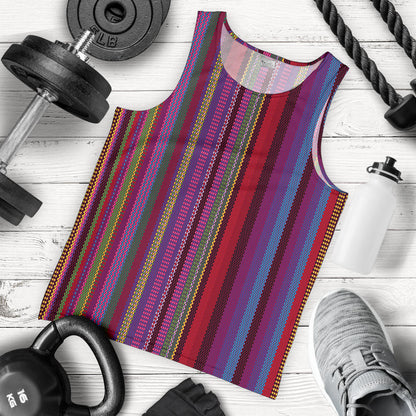 Serape Stripe Print Men Tank Top