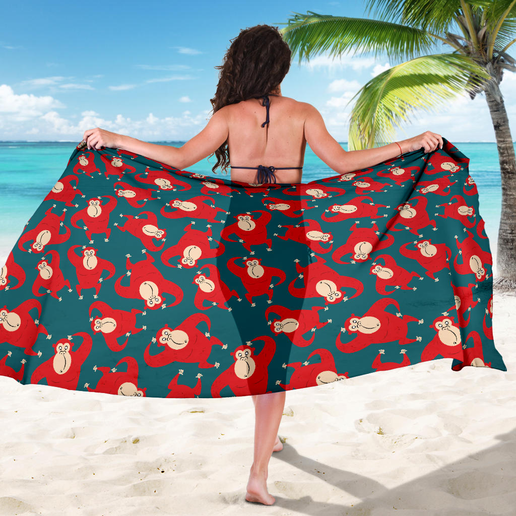 Chimpanzee Pattern Print Design 04 Sarong Pareo Wrap