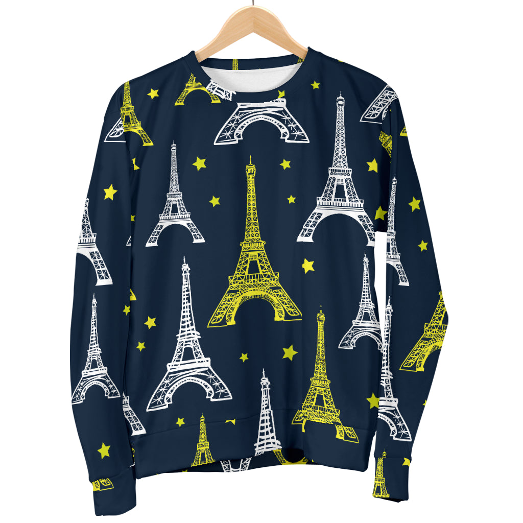 Eiffel Tower Star Print Women Long Sleeve Sweatshirt