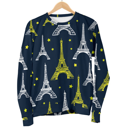 Eiffel Tower Star Print Women Long Sleeve Sweatshirt