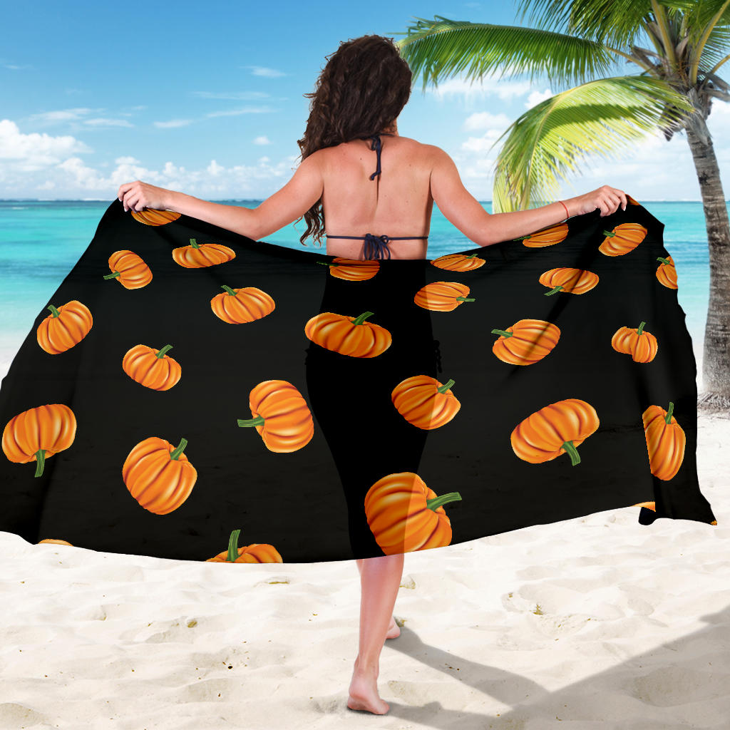 Pumpkin Pattern Print Design A05 Sarong Pareo Wrap