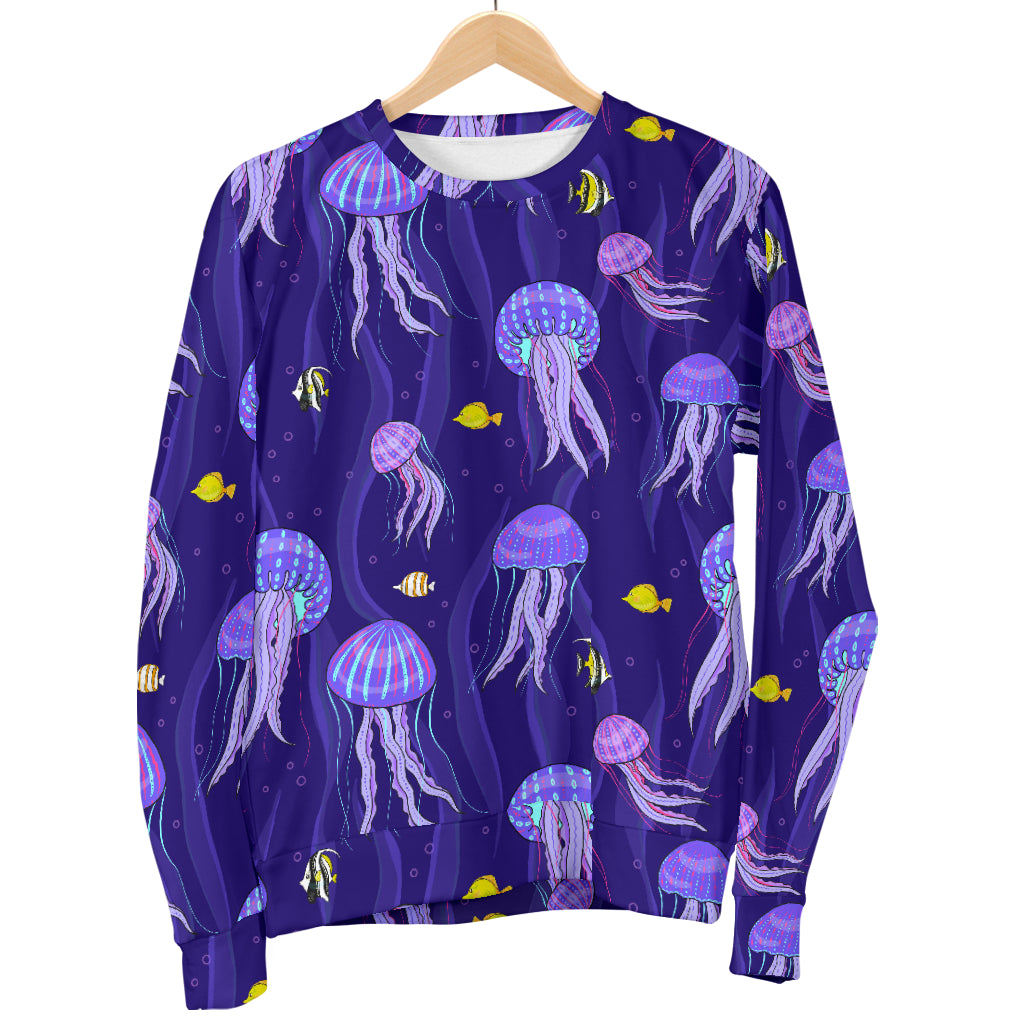 Jellyfish Style Print Men Long Sleeve Sweatshirt
