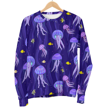 Jellyfish Style Print Men Long Sleeve Sweatshirt