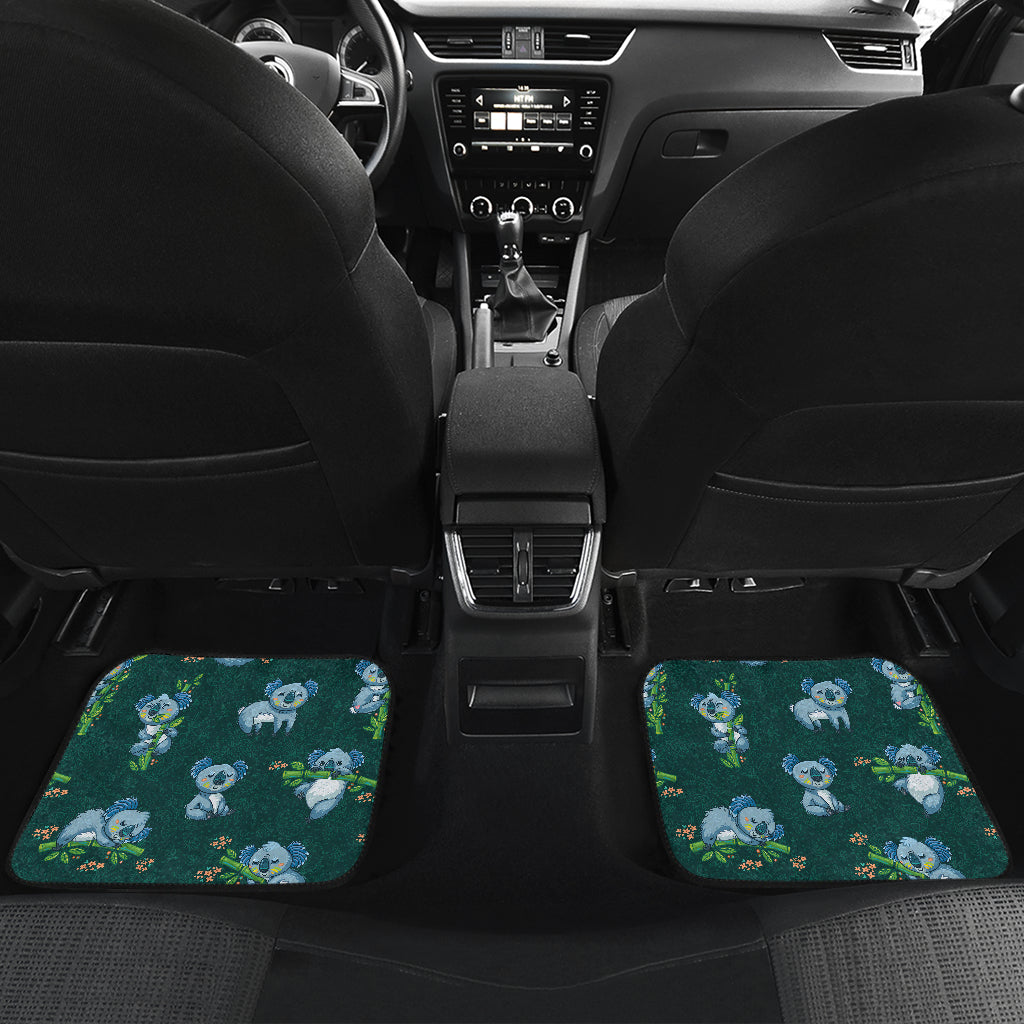 Koala Blue Design Print Car Floor Mats Front Back