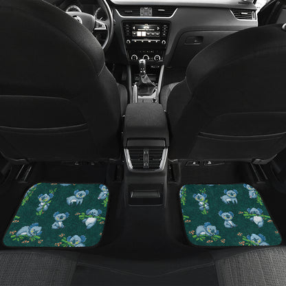 Koala Blue Design Print Car Floor Mats Front Back