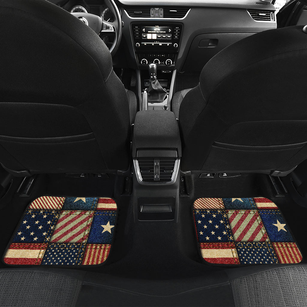 American flag Patchwork Design Car Floor Mats Front Back