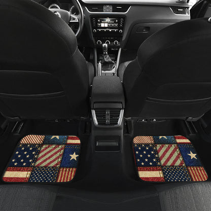 American flag Patchwork Design Car Floor Mats Front Back