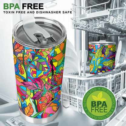 Psychedelic Trippy Flower Print Tumbler