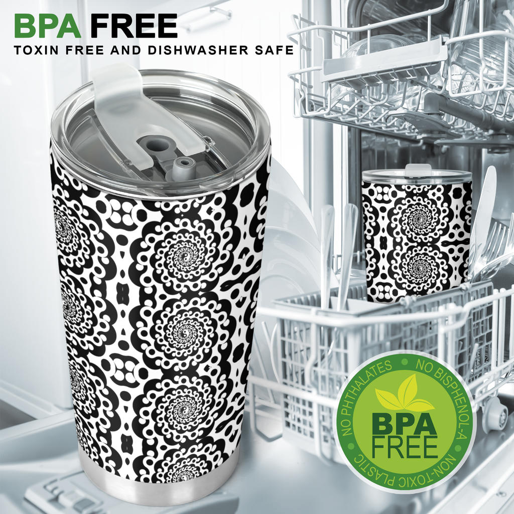 Yin Yang Spiral Design Print Tumbler