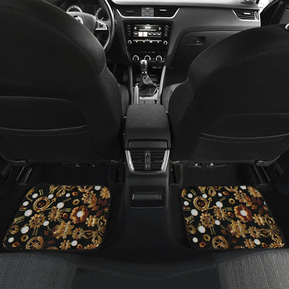 Steampunk Butterfly Design Themed Print Car Floor Mats Front Back