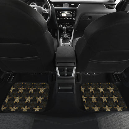 Gold Tribal Turtle Polynesian Design Car Floor Mats Front Back