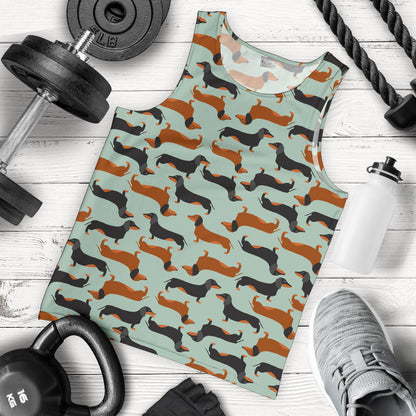 Dachshund Cute Print Pattern Men Tank Top