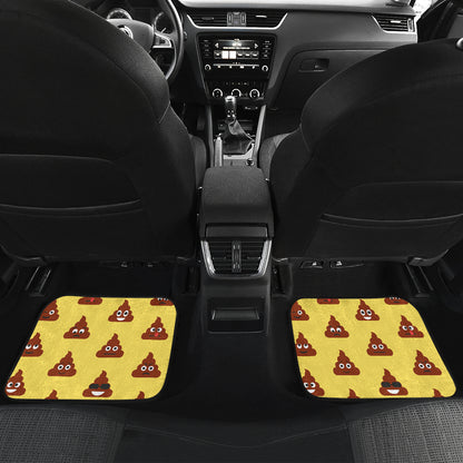 Emoji Poop Print Pattern Car Floor Mats Front Back