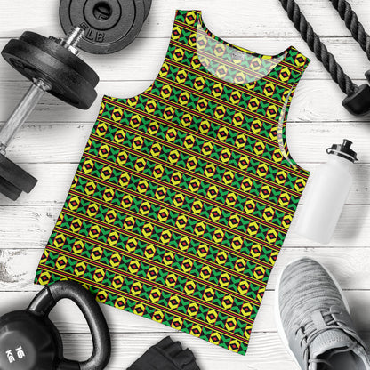 African Geometric Print Pattern Men Tank Top
