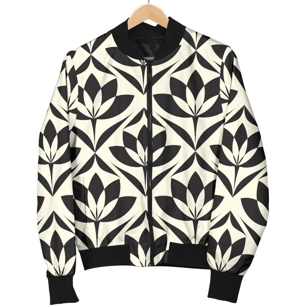 Lotus Pattern Print Men Bomber Jacket