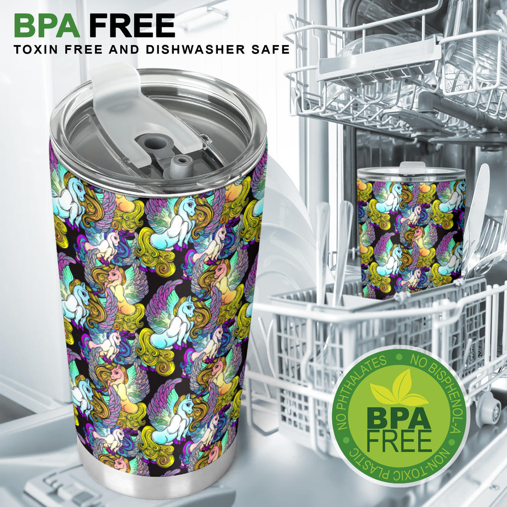 Unicorn With Wings Print Pattern Tumbler