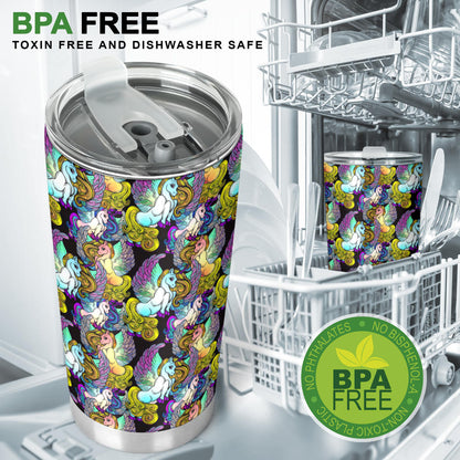 Unicorn With Wings Print Pattern Tumbler