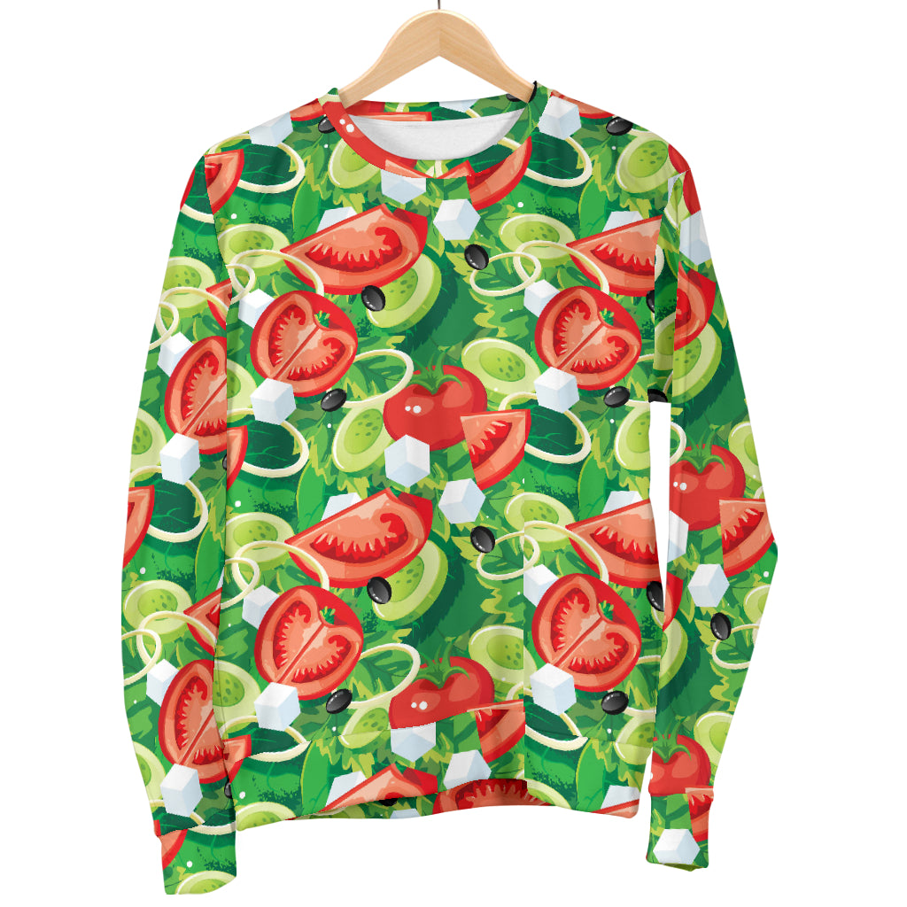 Vegan Salad Themed Design Print Women Long Sleeve Sweatshirt