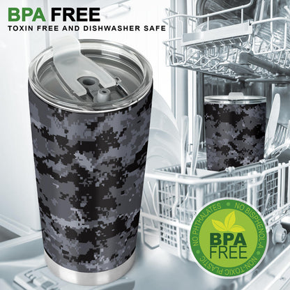 ACU Digital Black Camouflage Tumbler