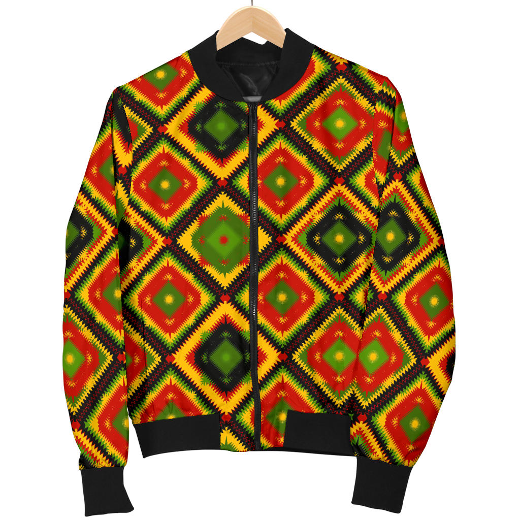 Rasta Reggae Color Pattern Men Bomber Jacket