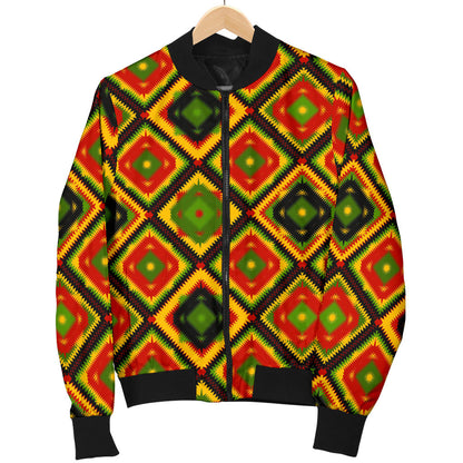 Rasta Reggae Color Pattern Men Bomber Jacket