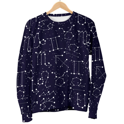 Zodiac Pattern Design Print Women Long Sleeve Sweatshirt