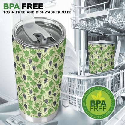 Wine Grape Thmed Print Tumbler