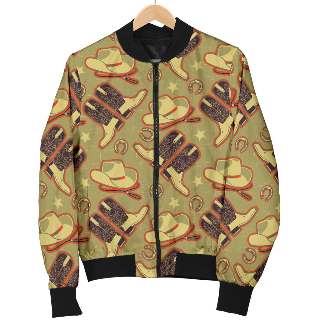 Western Cowboy Themed Men Bomber Jacket