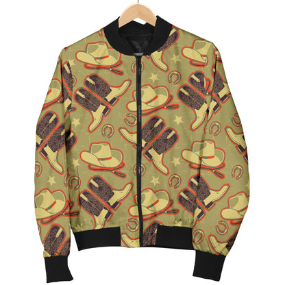 Western Cowboy Themed Men Bomber Jacket