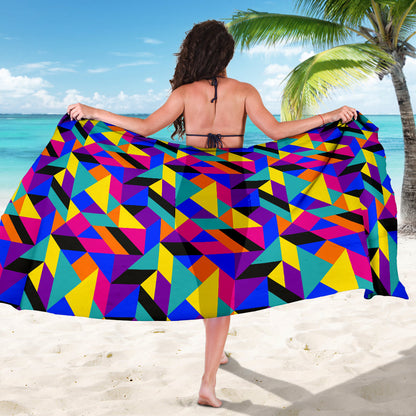90s Colorful Pattern Print Design 1 Sarong Pareo Wrap