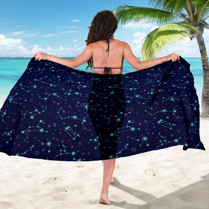 Constellation Pattern Print Design 01 Sarong Pareo Wrap