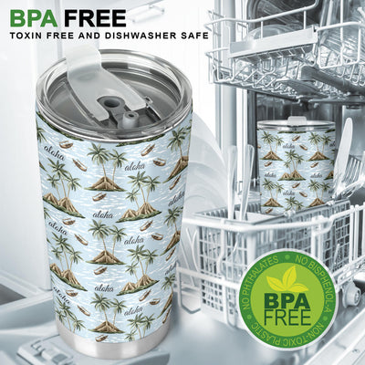 Aloha Hawaii island Design Themed Print Tumbler