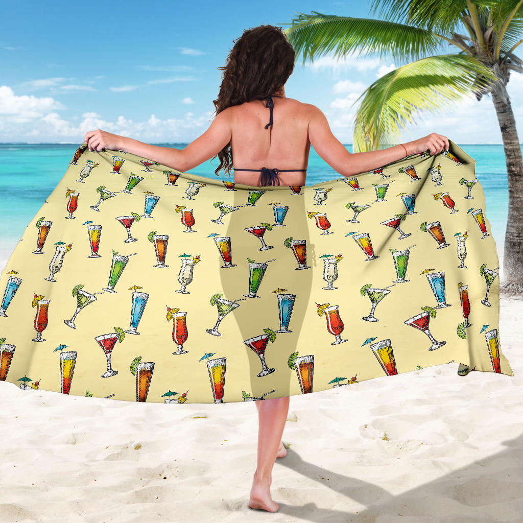 Cocktail Pattern Print Design 02 Sarong Pareo Wrap