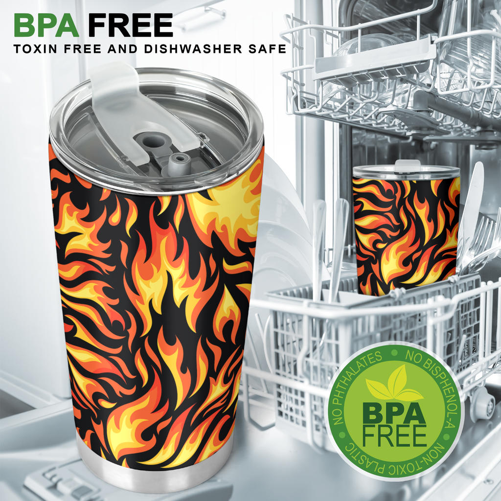 Flame Fire Design Pattern Tumbler