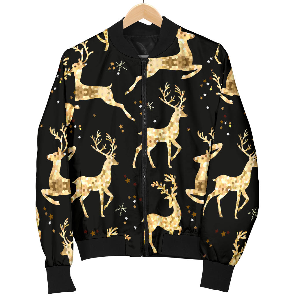 Deer Gold Pattern Men Bomber Jacket