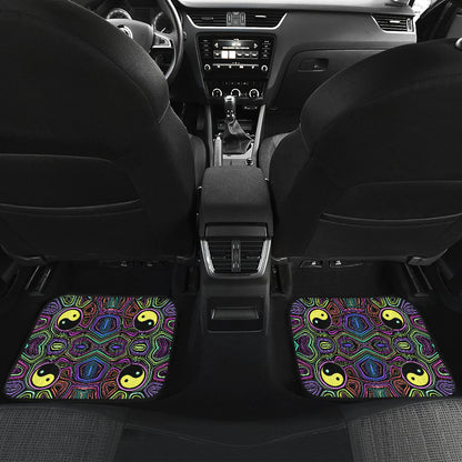 Yin Yang Neon Color Design Print Car Floor Mats Front Back