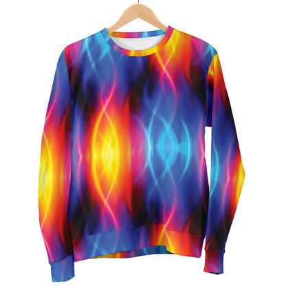Flame Fire Blue Design Print Men Long Sleeve Sweatshirt