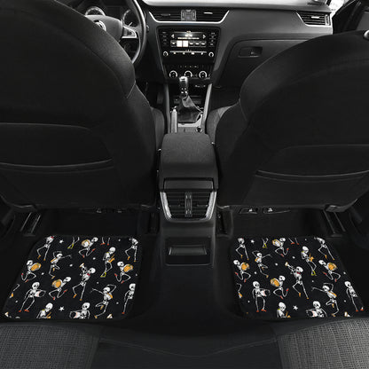 Skeleton Dance Print Car Floor Mats Front Back